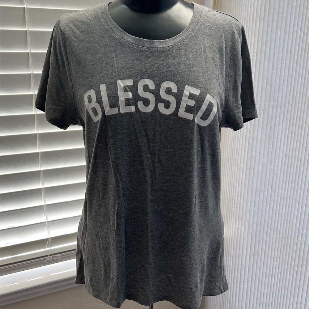 Blessed Graphic Tee - Charcoal Gray Women’s T-Shirt